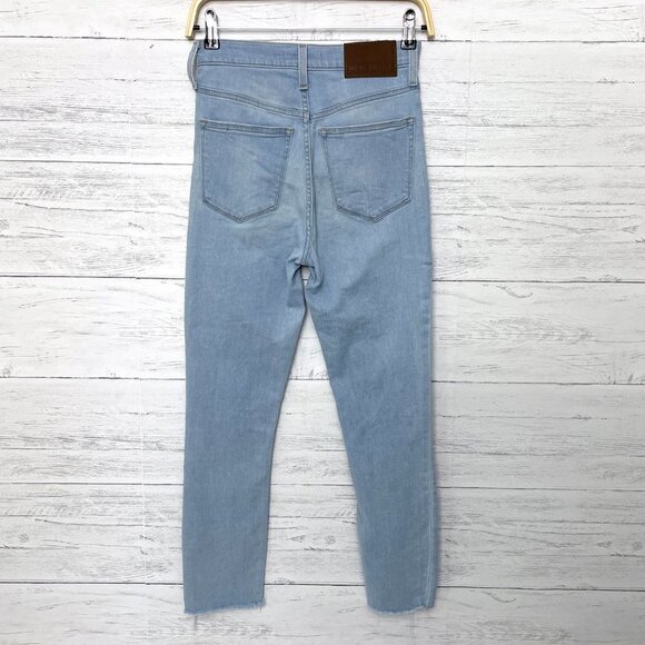 J. Crew Mercantile Women's Jeans High Rise Skinny Light Wash Raw Hems size 24 - Picture 2 of 9
